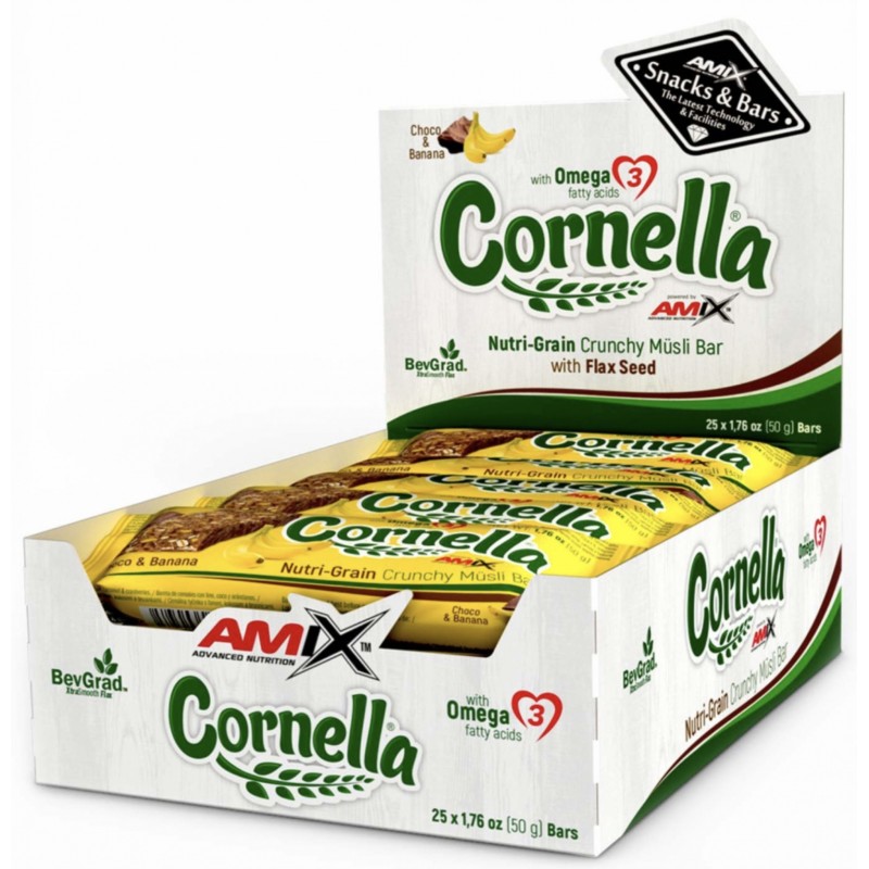 Amix Nutrition Cornella® krõmpsuv müslibatoon 50 g - šokolaadi ja banaani x 25 foto